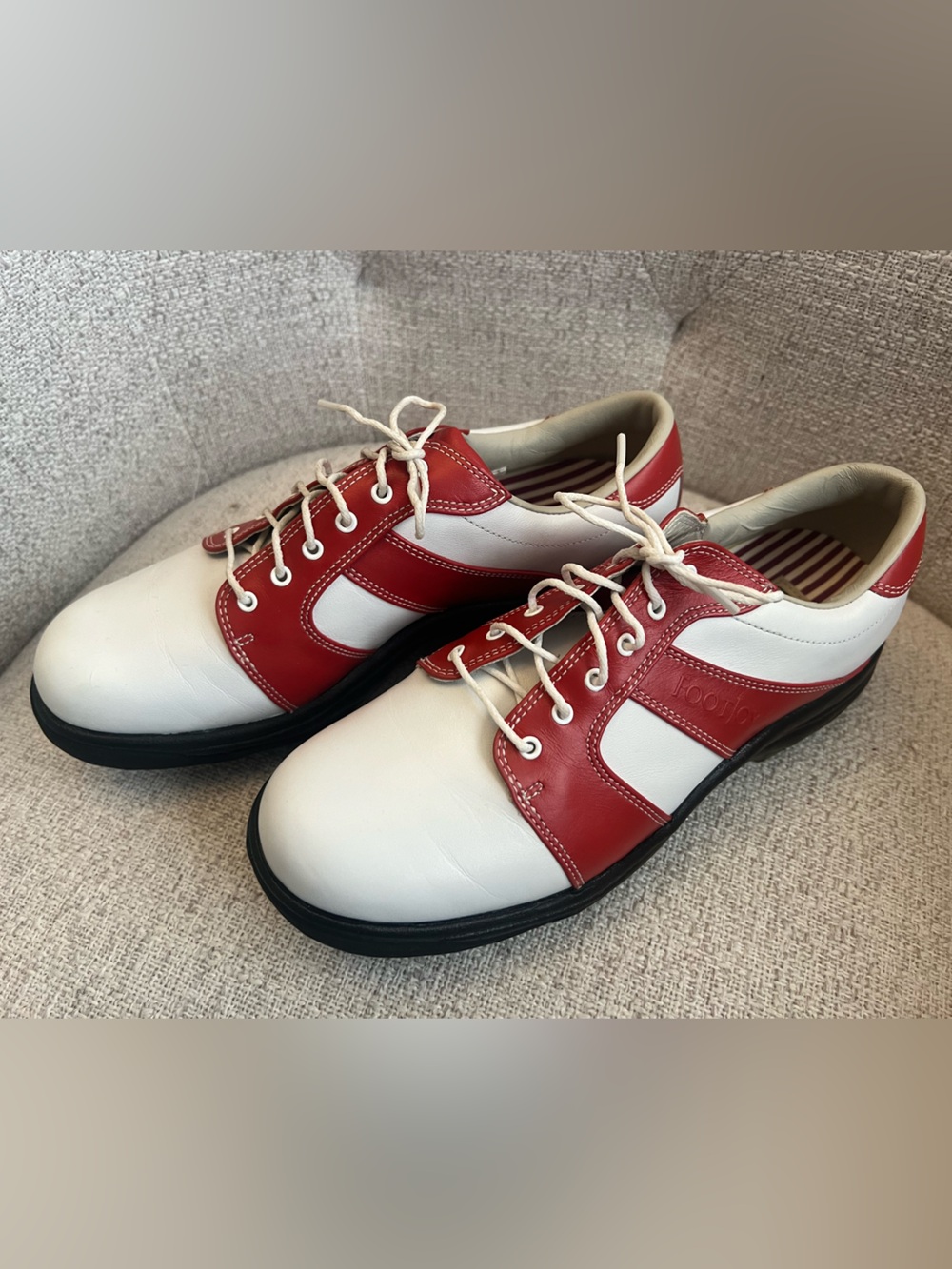 FootJoy Contour Series Women’s Golf Shoes White/Red Leather – Size 7